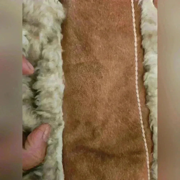 Miss Sixty Womens Suede Vintage 70s Penny Lane Bohemian Faux Fur Trim Coat XS - Picture 16 of 16